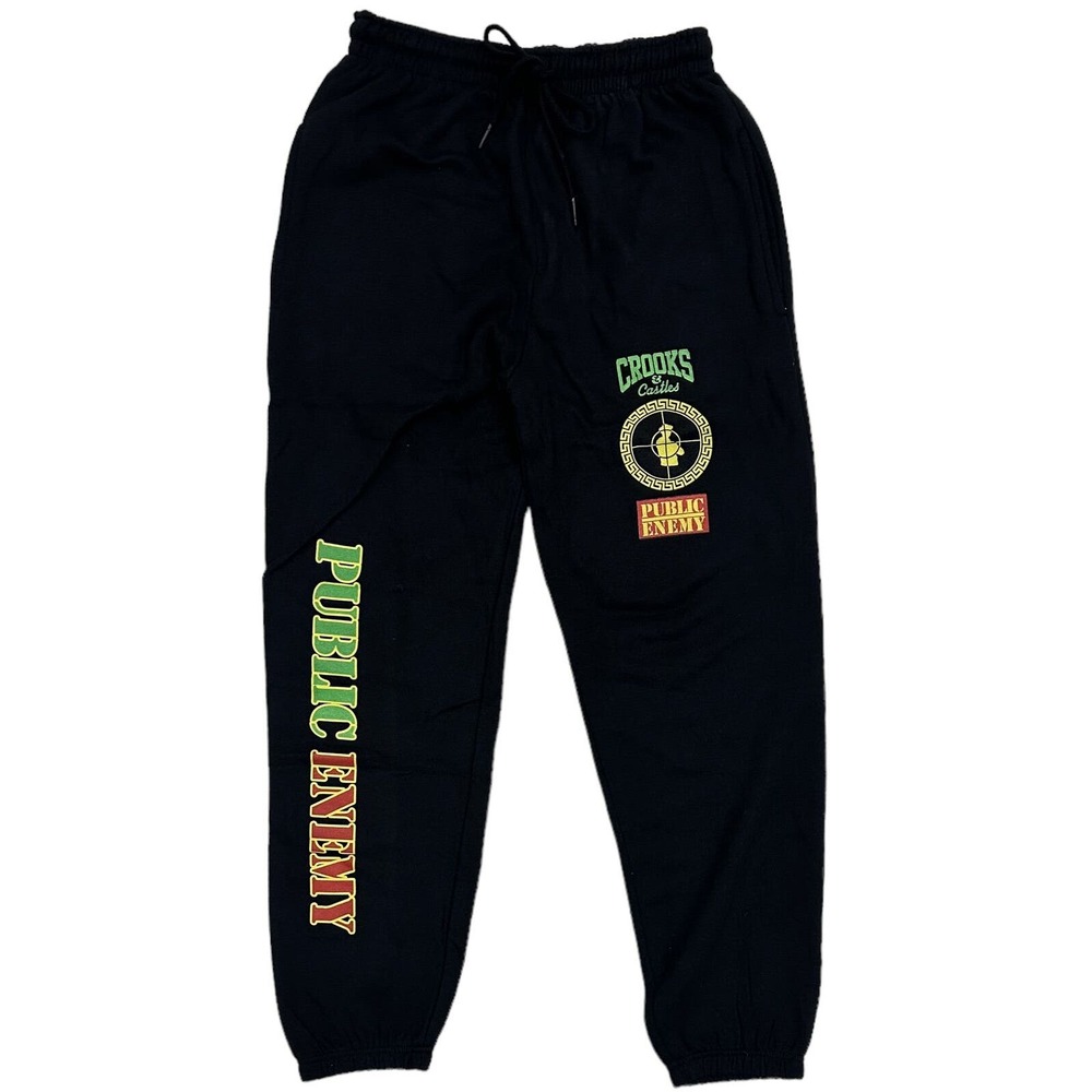 Crooks & Castles Men's X Public Enemy Jogger Sweatpants in Black